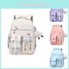 Trendy Blue Purple Pink Beige College Backpack For Students Spacious Casual Use