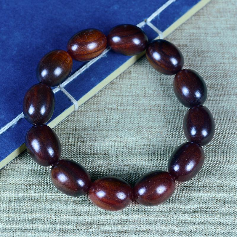 Bracelet Abaque Bois de Santal Rouge, Vert et Violet avec Perles de Jujube et Espaceurs Articulés en Bambou - Design Unisexe
