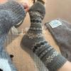 Fell Island Wool Socks - Children's Autumn/winter Thick and Warm Mid-calf Socks with College Retro Style - Winter Long Socks