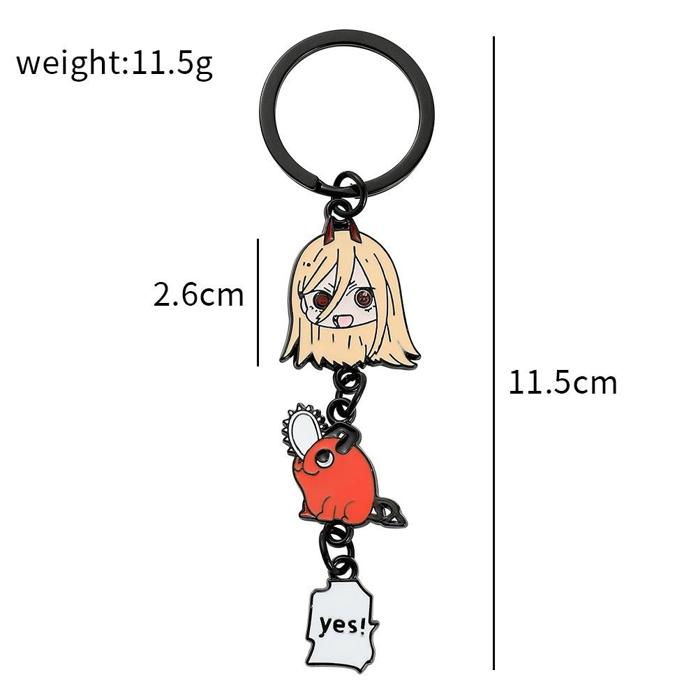 

Chainsaw Man Alloy Chain Power Aki Denji Key Chain Cartoon Pendant Decorations Power