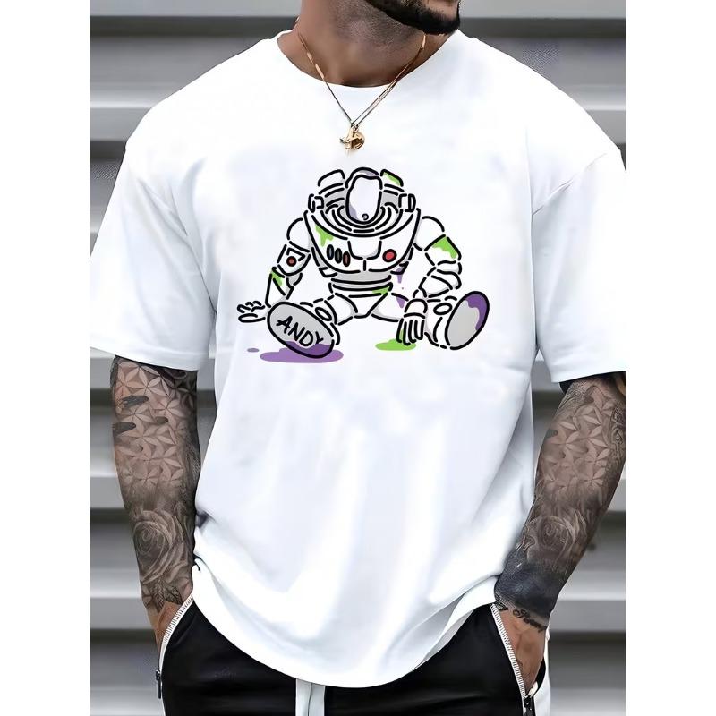 European Size Men'S Fashion Casual T-Shirt Short Sleeve Lightyear T-Shirt Breathable Comfortable Top All Seasons Suitable Machine Washable Perfect