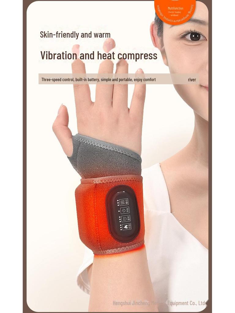 Electric Heated Graphene Wristband Hand Massager with Intelligent Moxibustion