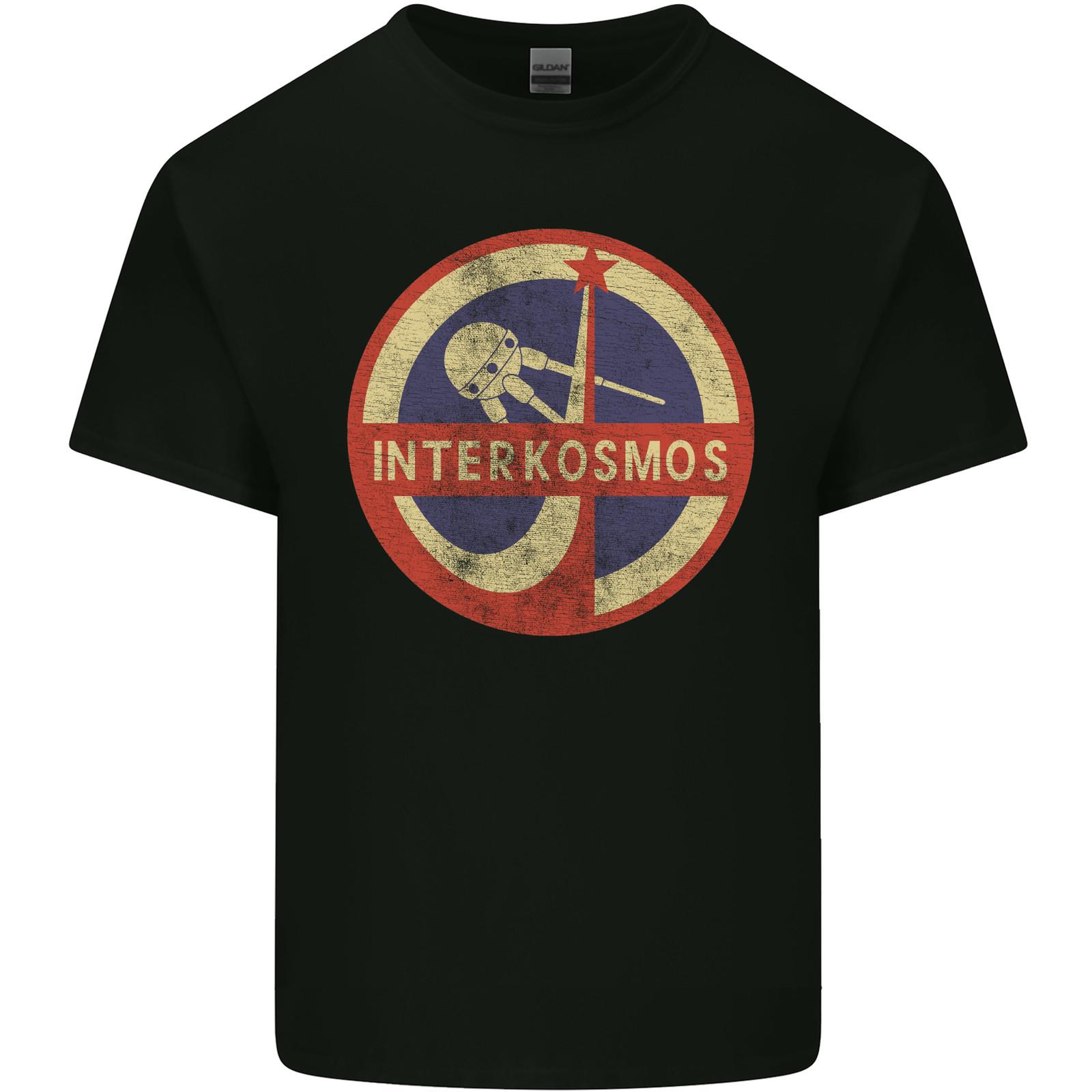 INTERKOSMOS Sputnik Soviet Space USSR CCCP Mens Cotton T-Shirt Tee Top S разноцветный
