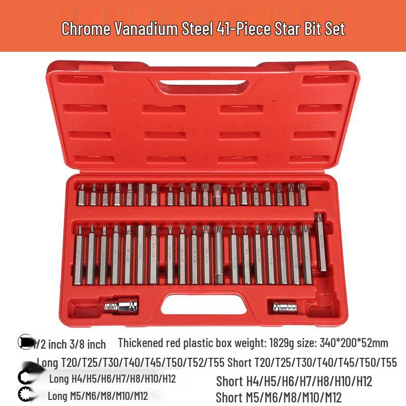 1/2'' Hex Torx Extended 12-Point Impact Socket Set