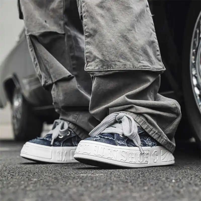 Height Increasing Flat-heeled Sneakers Black Men Vulcanize Deporte Boot Shoes Sport Character Trend Krasovka