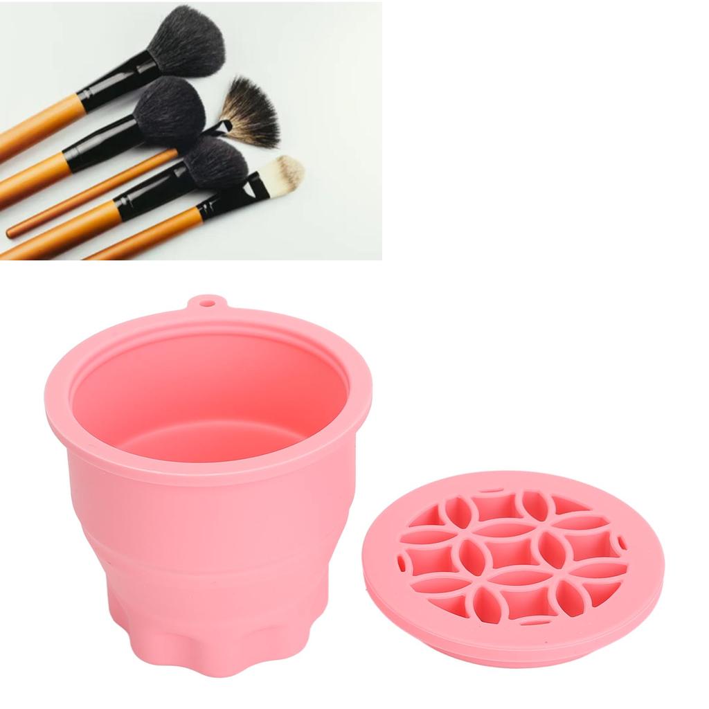 Makeup Brush Cleaner Cup Cosmetic Brush Cleaning Pad Drying Rack Silicone Scrubber Bowl Portable Washing Tool