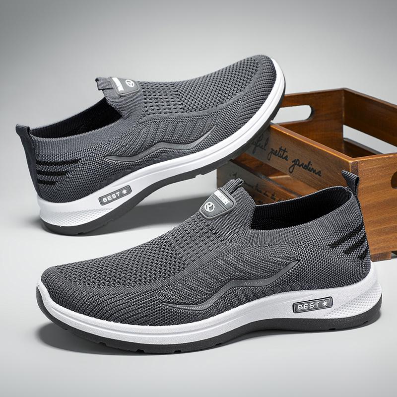Men Casual Shoes Breathable Sneakers Mens Lightweight Walking Running Shoes Slip On Loafers for Couple Zapatillas Hombre Size 44