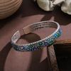 Traditional Enamel Bracelet Flower Cuff Bangle Handicraft Women's Hand Bracelet  Jewelry