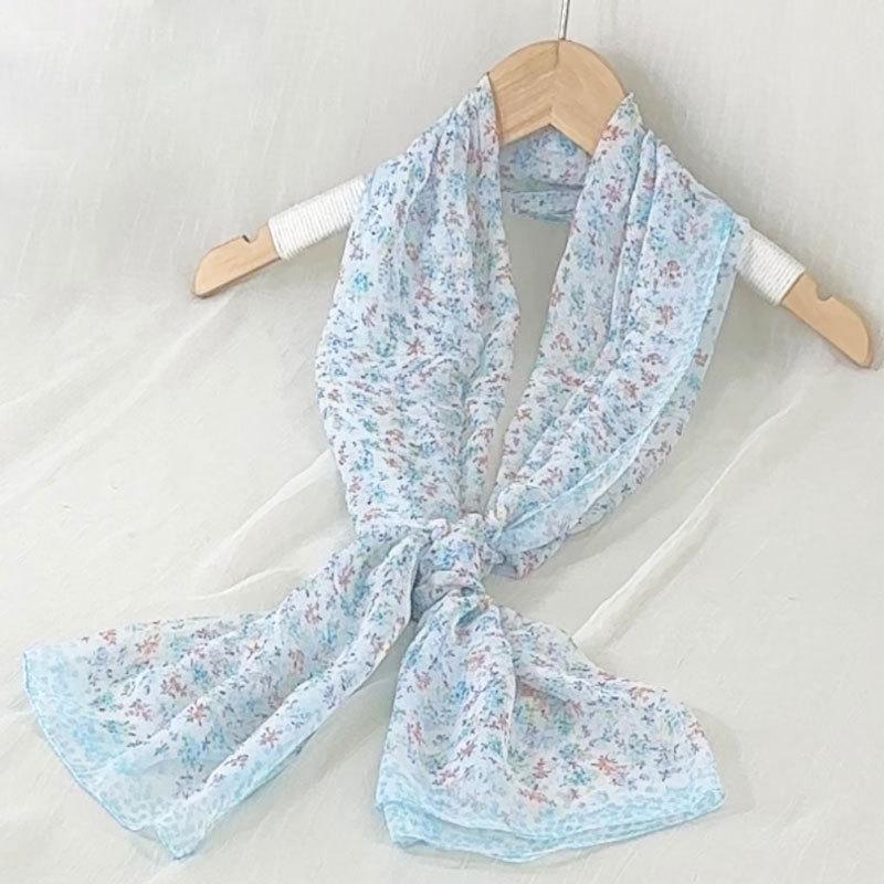 Women's Floral Scarf Long Scarf Versatile Shawl Gauze Scarf Travel Matching