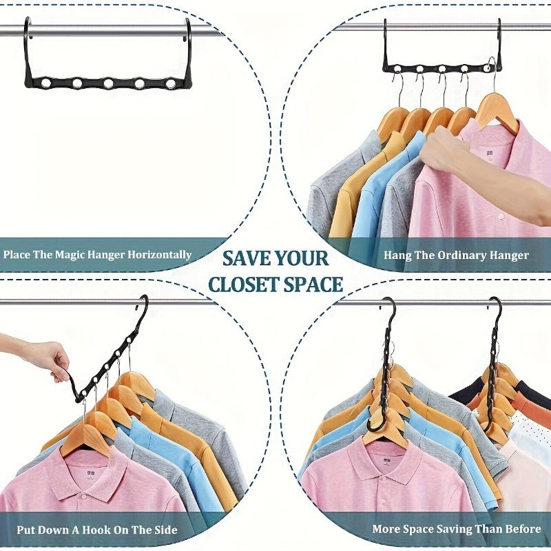 10Pcs Hangers for Clothes Collapsible Metal Hangers Organizer Closet Hangers Space Saver Clothes Hanger Organizer Magic Hangers