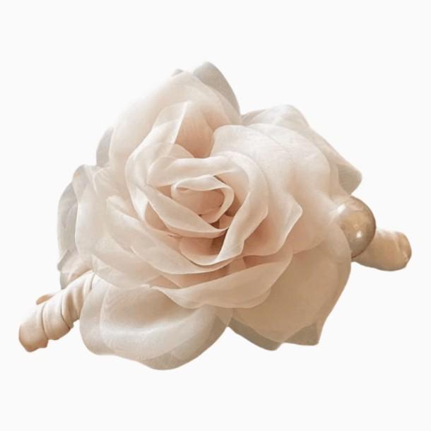 Korean High-End Acrylic Flower Hair Clip for Women - Large Shark Clip for Voluminous Styles