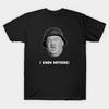 Men Black Print T-shirt I Know Nothing! No-Cut Transfer Paper Print Cotton Tshirt