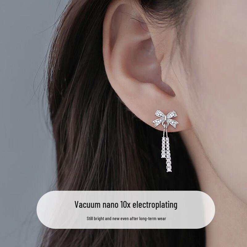 MANHE Women's S999 Sterling Silver Stud Earrings