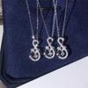 New Simple and Elegant Design Women Necklace Wedding Ceremony Party Bridal Pendant Necklaces Silver Color Trendy Jewelry Bulk