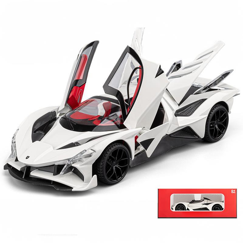 1/18 Apollo Project EVO Supercar Diecast Alloy Metal Model Toy Car Sound & Light High Simulation Home Decorations Birthday Gifts