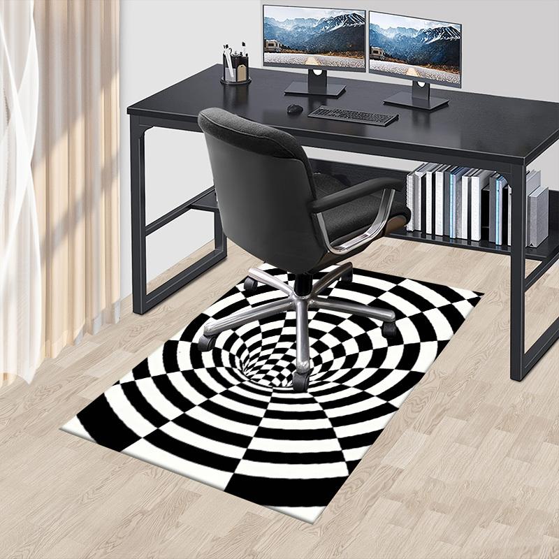 1PC Checkerboard Tunnel Extra Large Non Slip Floor Carpet, Office, Family, Bedroom, Studio Large Area Rug Indoor Rugs, Vibrant Colors
