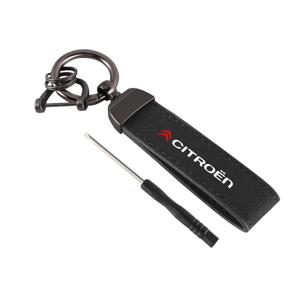 Metal Car Logo Keychain Key Holder For Citroen C1 C2 C4 Grand Picasso C4L C5 VTS C-ELYSEE Berlingo C3 Aircross Keyring Pendant