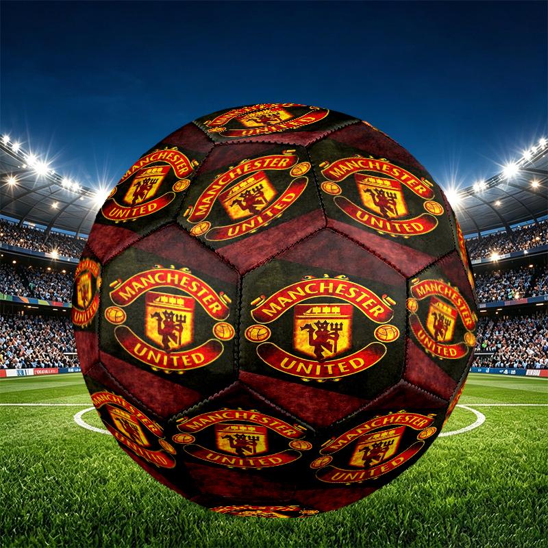 Manchester United F.C Print Size 5 Soccer Ball, PU Wear Resistant Football for Match Training and Daily Practice, Birthday Gift for Soccer Fans