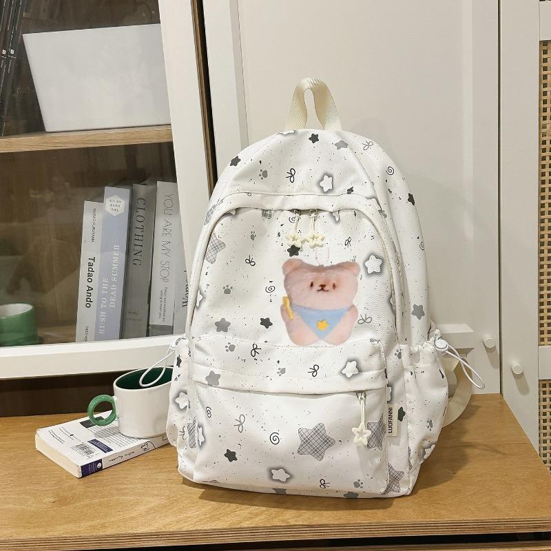 Korean Schoolbag Junior High School Girls Ins Fresh Stars High Value Backpack High School Students Large Capacity Lightweight Backpack