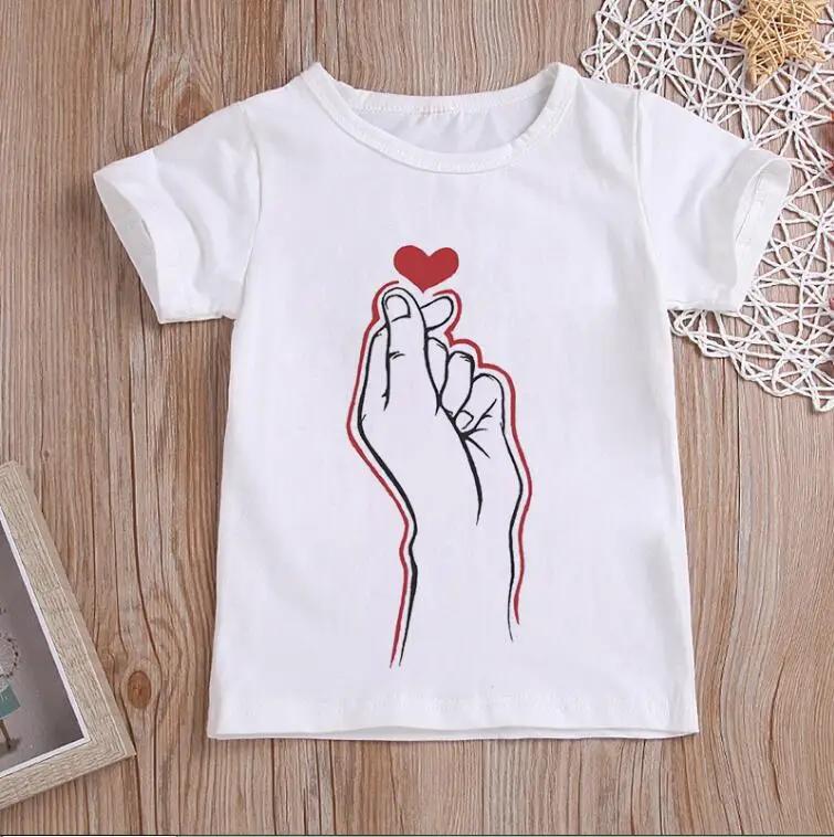 New Girls Than Heart Print T Shirt Unisex Harajuku Tee Clothes Cartoon Top Kids Girls Summer Polyester Fabric