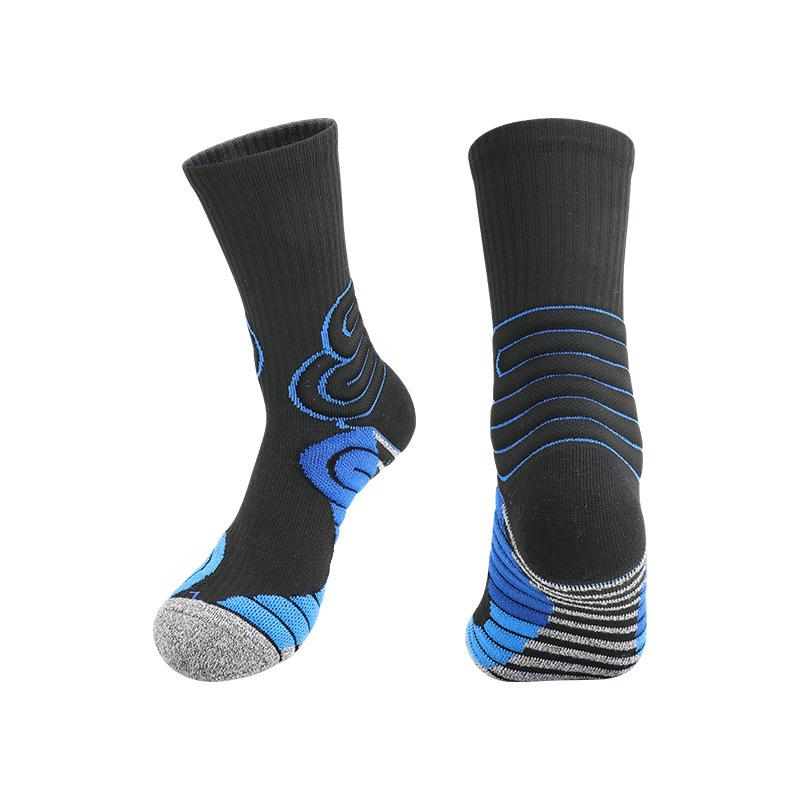High-Top Basketball Socks Actual Combat Long-Tube Badminton Towel Socks Sweat-Absorbing Zhongbang Running Socks Medium-Tube Sports Socks