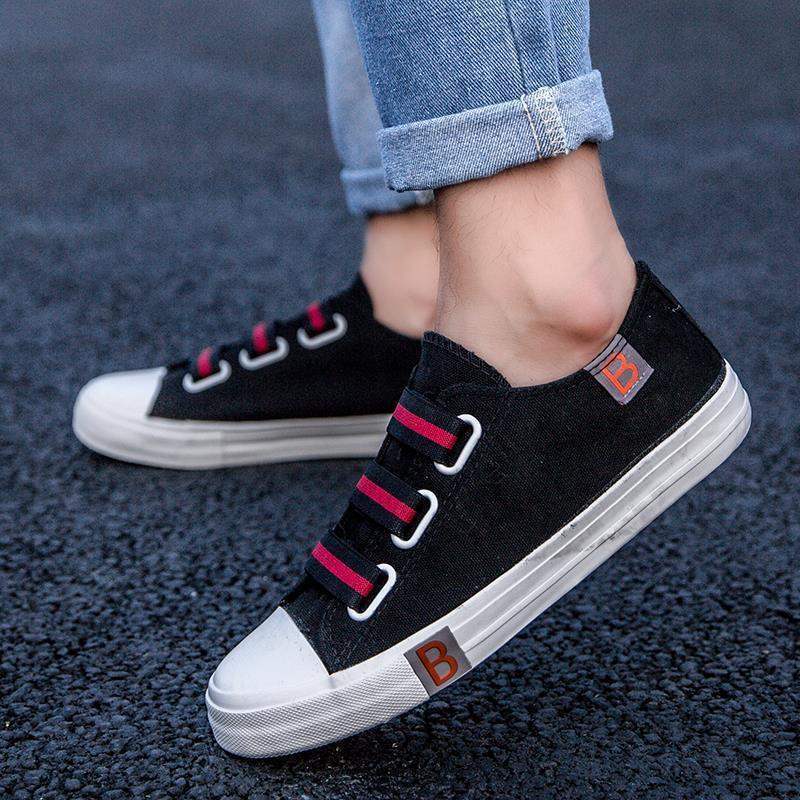 

Shoes trendy shoes old Beijing cloth shoes men lazy spring and autumn work all black board shoes 46 men s - runs a size small