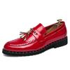 Luxury Red Patent Men Shoes Leather Designer Man Male Tassels Mens Oxford Shoes Fashion Wedding Men Dress Shoes for Men