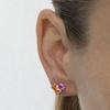 Boucles d'oreilles Luxenter en argent 925 et zircon multicolore finition or 18k - Eleon