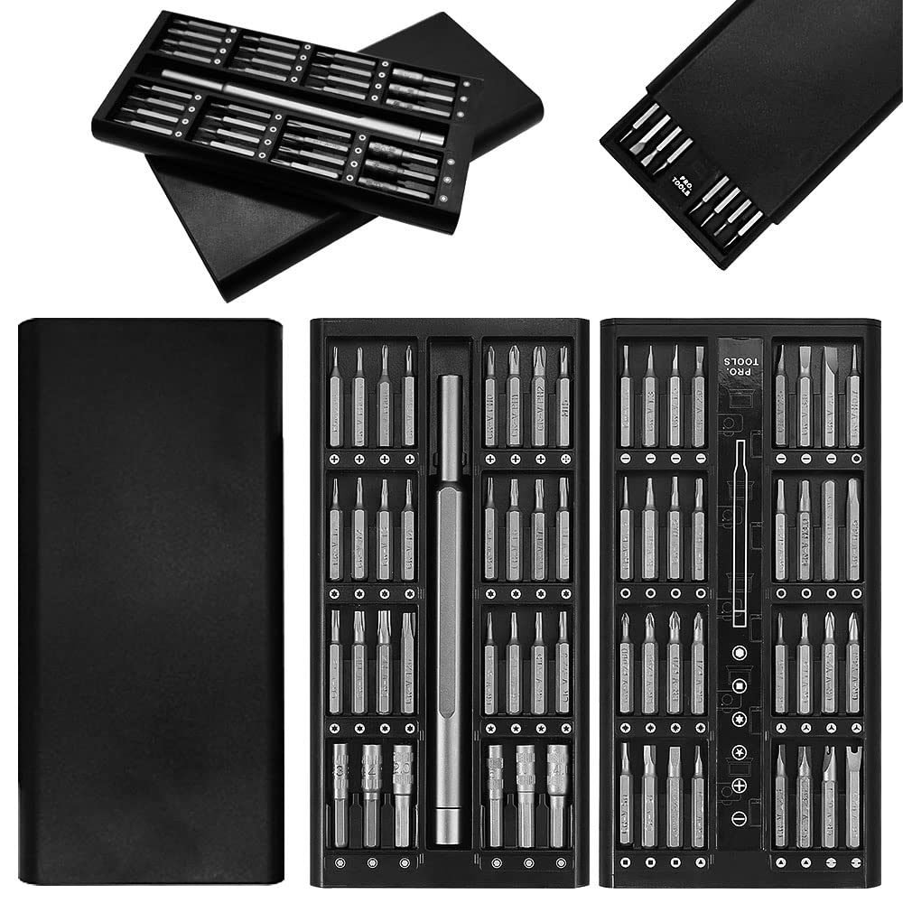 Glvaner Precision Screwdriver Magnetic Screwdriver with Aluminum Alloy Star Hex High Magnetic Sliding Storage DIY Screwdriver Convenient Tools for and