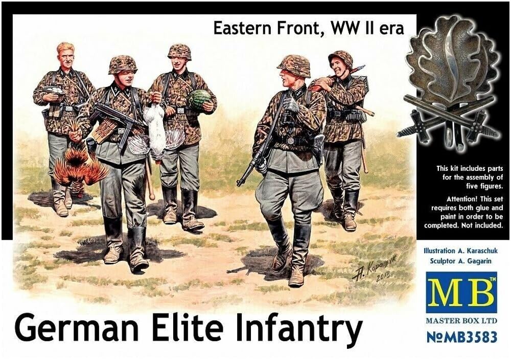 Master Box Deutsche Waffen SS Infanterie 5 Figuren Ostfront Lebensmittelbeschaffung Plastikmodell MB35083 1/35