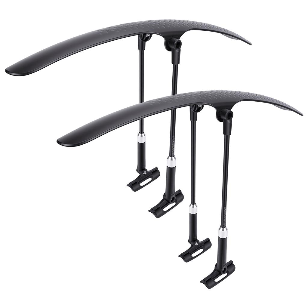 1 Pair Bicycle Mud Guard Adjustable Wider Mudguard Curved Design Universal Fit Front Rear Two Section Angle Flexible