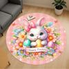 1pc Easter Bunny Round Chair Mat Area Rug - Non-Slip, Floor Mat for Office, Bedroom, Home Decor Christmas Gift P0811043