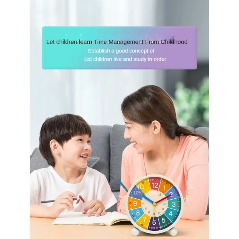 Childrens Alarm Clock  Students Puzzle Bedroom Childrens Room Desktop Early Childhood Alarm Clock Mute Atomic Clock Rgb Clock