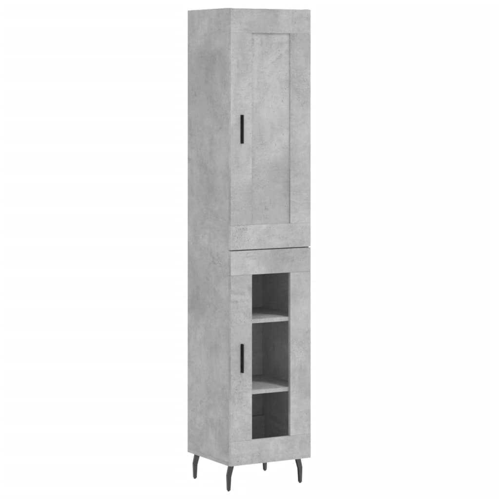 Highboard Concrete Grey 34.5 x 34 x 180 cm Particleboard