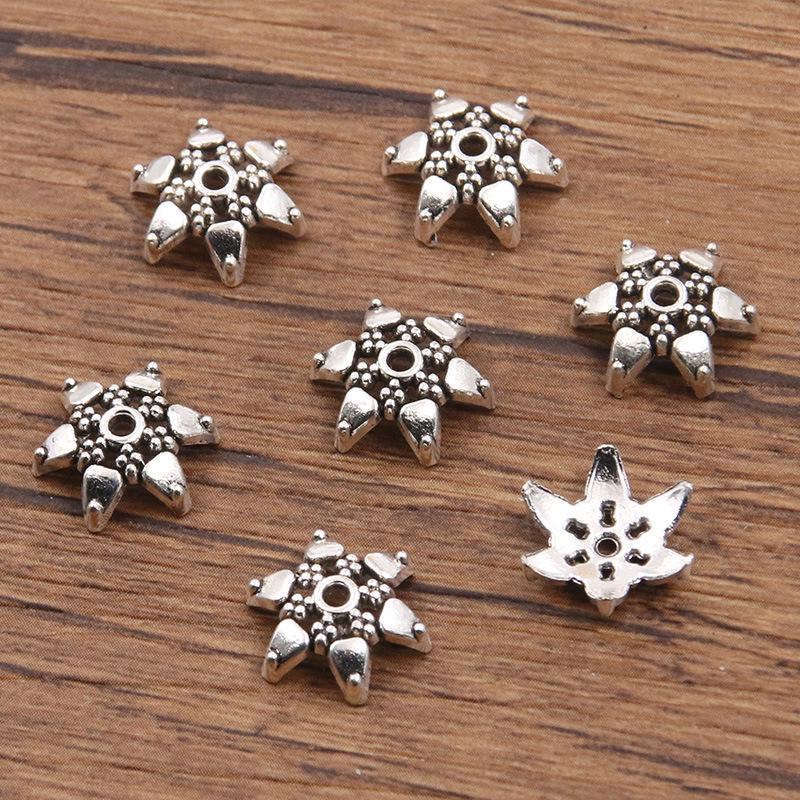 

Античні срібні роздільники-квіти: Багатостильовий, порожнистий дизайн для DIY браслетів та намист