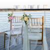 2pcs Rustic Aisle Chair Artificial Flower Silk Flower Pew Bows Flower  Party Home Decor