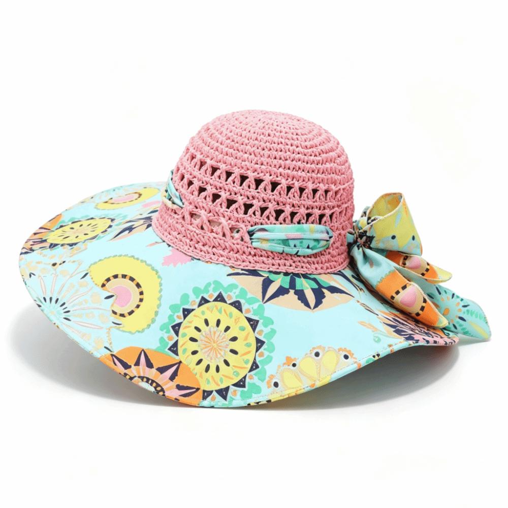Foldable Large Brim Straw Hat Large Brim Sunshade Hat Ethnic Style Beach Hat Beach