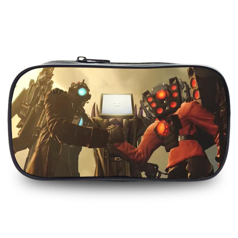 Trousse à crayons étudiante spacieuse Lotus Rouge Titan en polyester durable et multifonctionnelle