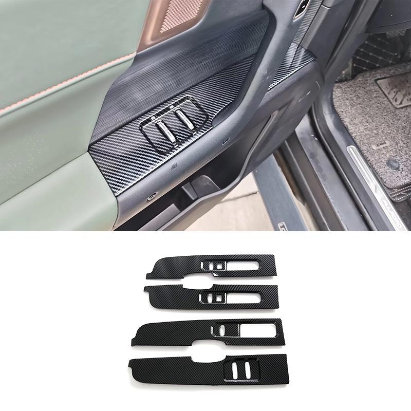 For Chery Jaecoo J6 Icar 03 2024-2026 ABS Carbon Fiber Car Door Window Button Frame Cover Trim Interior Car Accessories LHD RHD