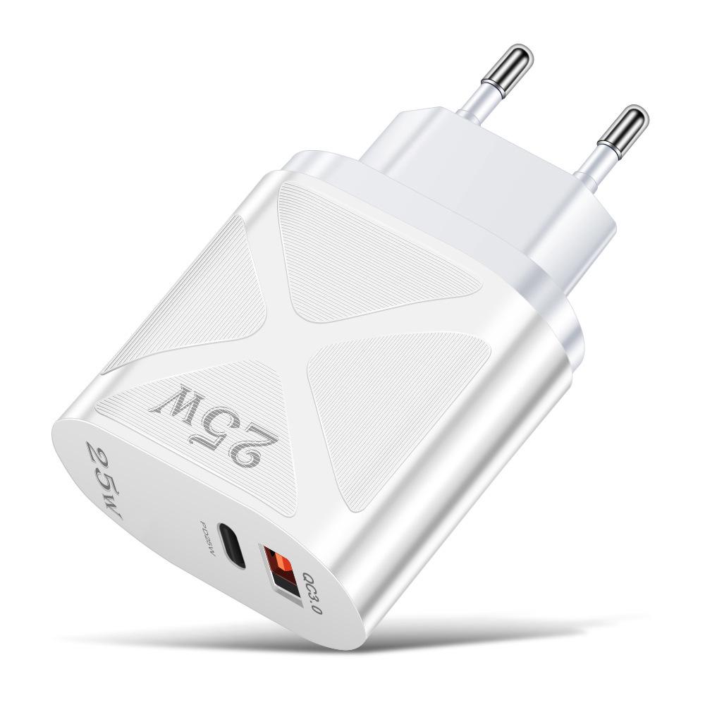 5V/9V/12V USB Travel Charger with US/EU/UK Specs, PD25W & QC3.0 Fast Charging