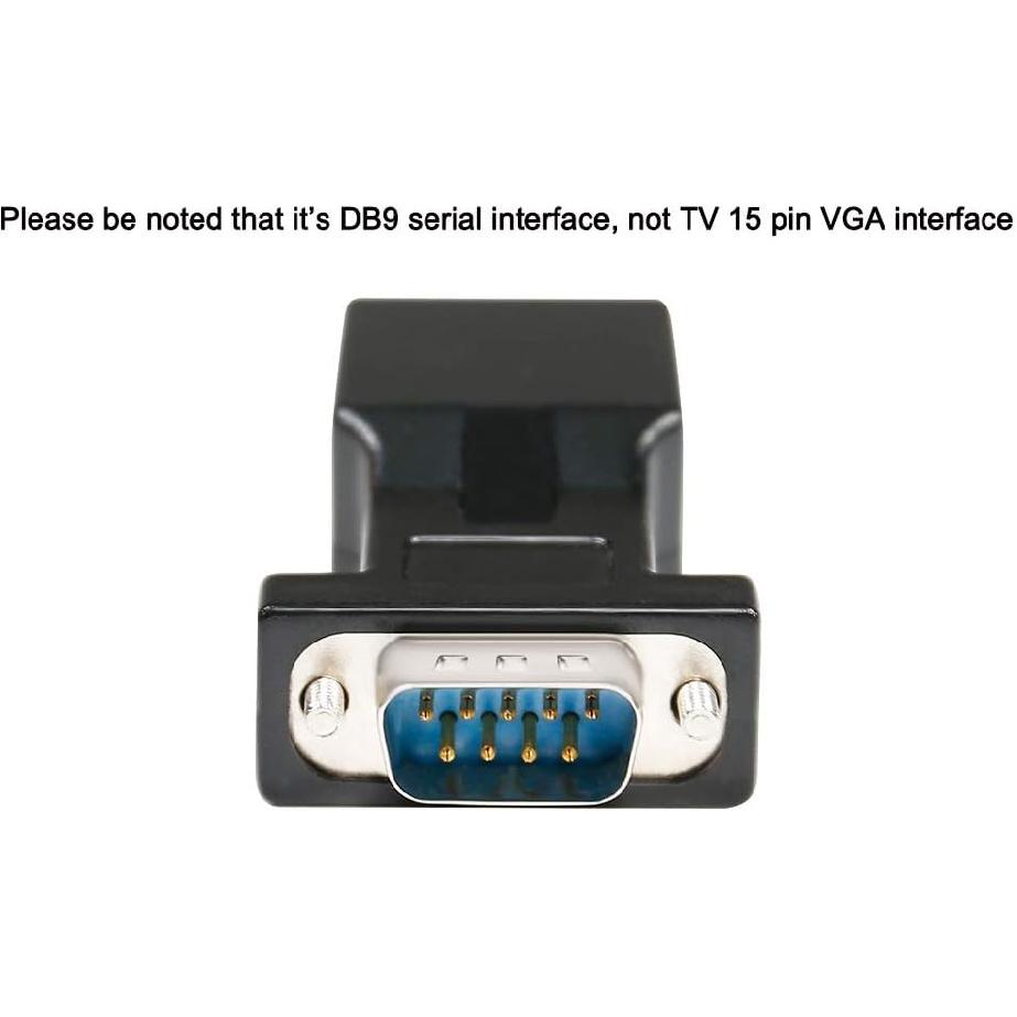 DTECH DB9 To RJ45 Serial Adapter RS232 Male To RJ-45 Female Ethernet Converter Compatible with Standard 9 Pin RS-232 Devices