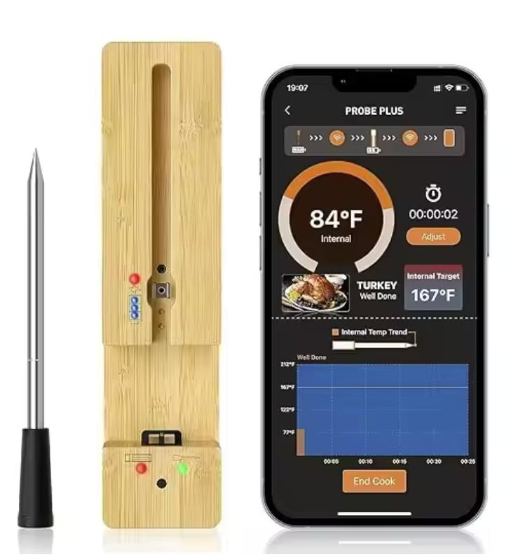 Long Range Smart BBQ BlueTooth Cooking Thermometer Digital Wireless Meat Thermometer With Bluetooth