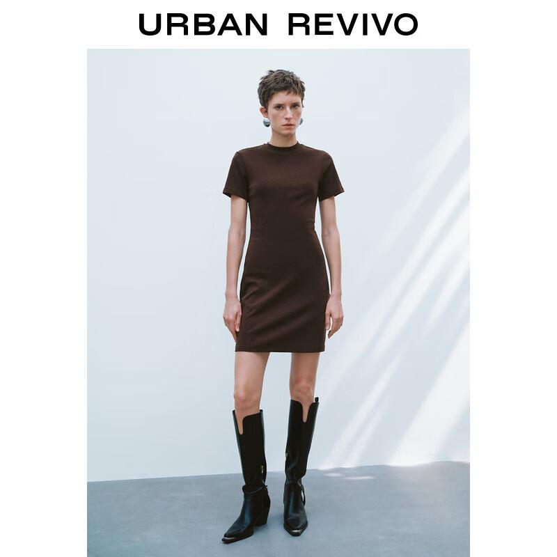 

UR 2025 Spring Women s Simple Short Sleeve Midi Dress XS