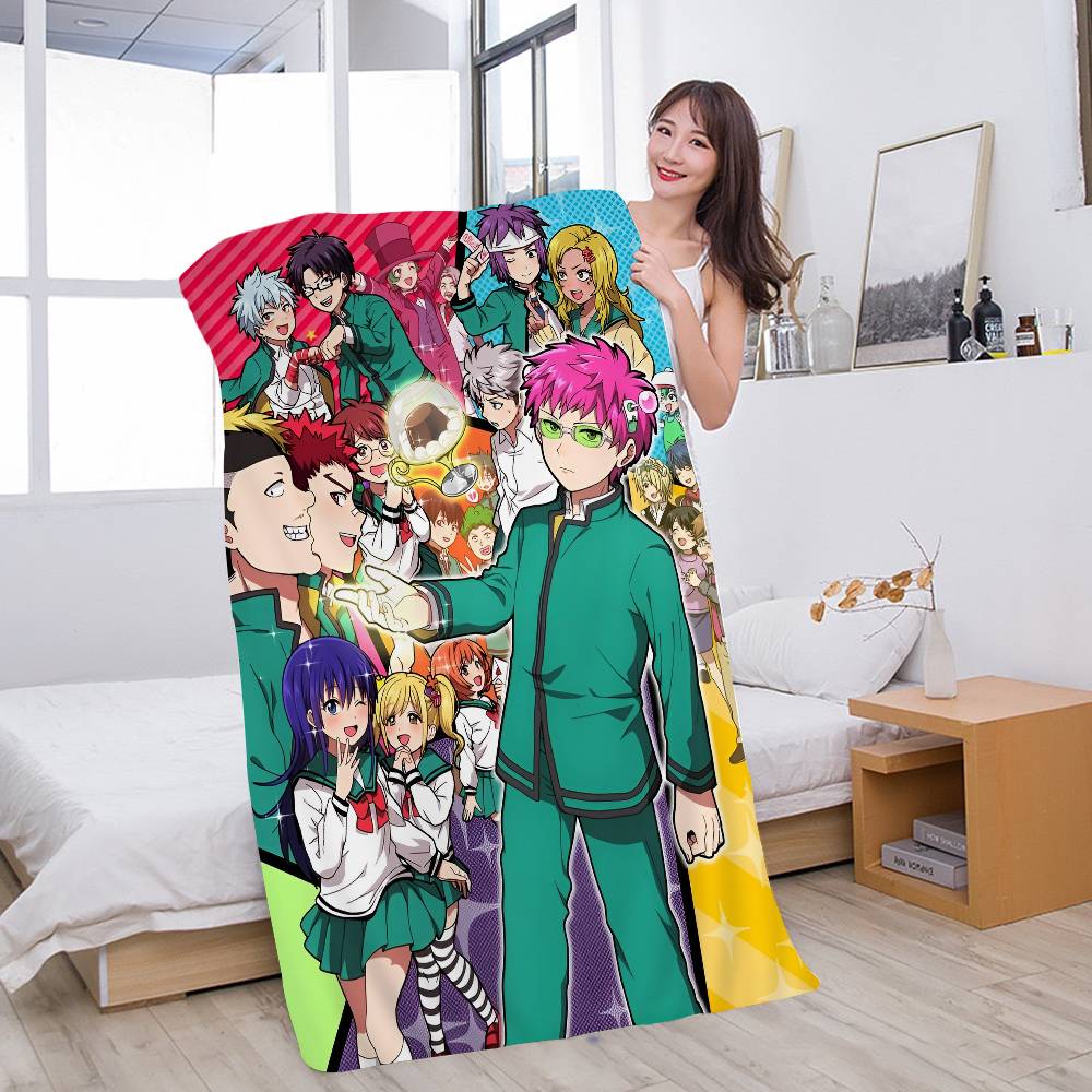 Saiki K Japanese Anime Big Microfiber Beach Towels Quick Dry Towel Sand Beach Towels Pool Towel for Travel Swim Pool Yoga