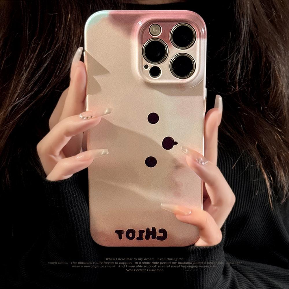 Cute Ins Big-eyed Puppy Suitable for IPhone15pro Max Mobile Phone Case Apple 14 Film Soft 13 All Inclusive 16