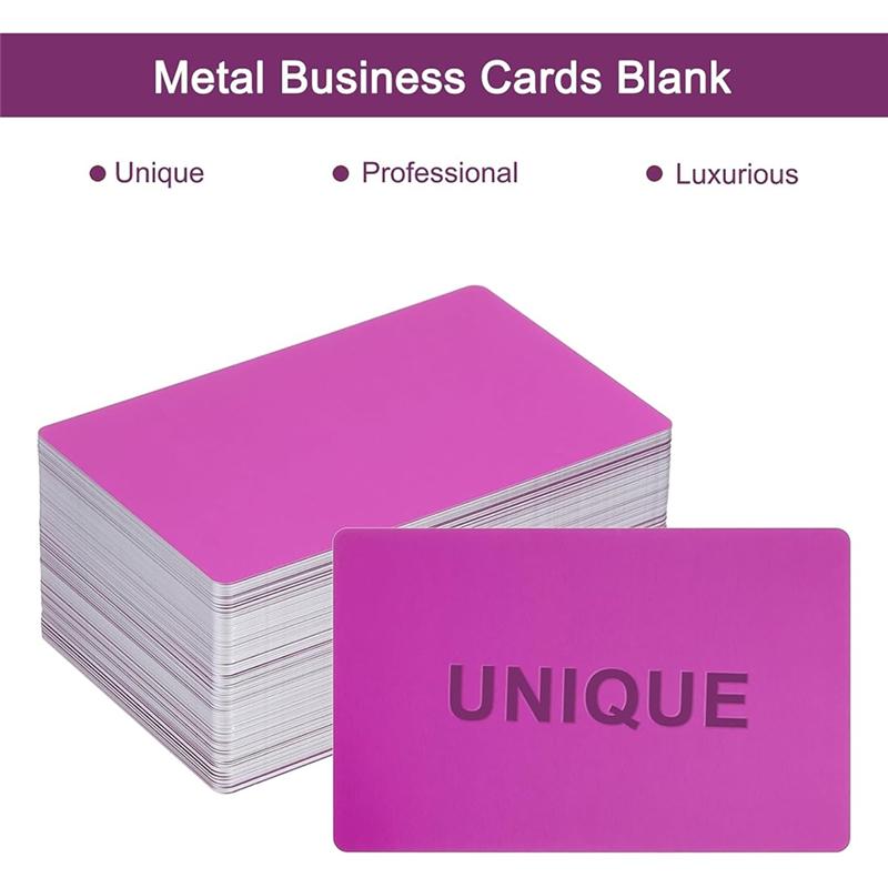 M-Modern-150Pcs Metal Business Card Blanks,1/64In Thick 3.4 X 2In Aluminum Laser Engraving Material For DIY Business Cards
