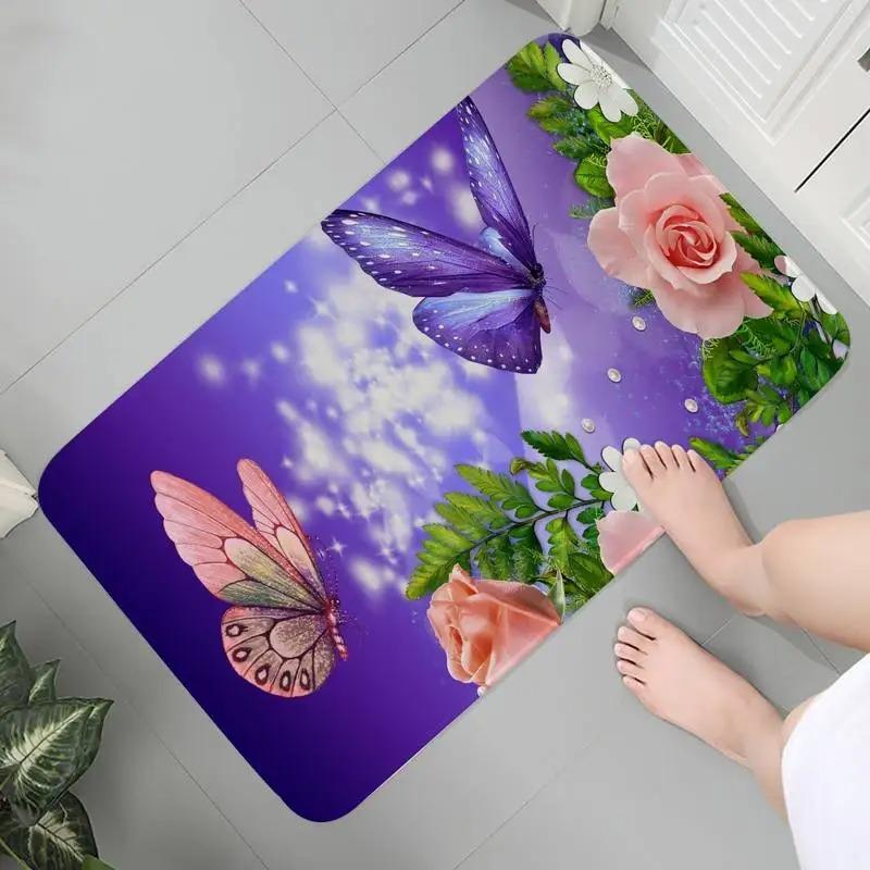 Flower Mat Pastoral 3D Door Floor Rug Anti-slip Home Hallway Bedroom Entrance Carpets Washable Bathroom Porch Decorative Doormat
