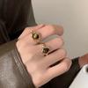 Set of 2 Stylish Maillard Tiger's Eye Rings for Women, Vintage Adjustable Design, Personalized High-End Feel, Perfect for Autumn/Winter