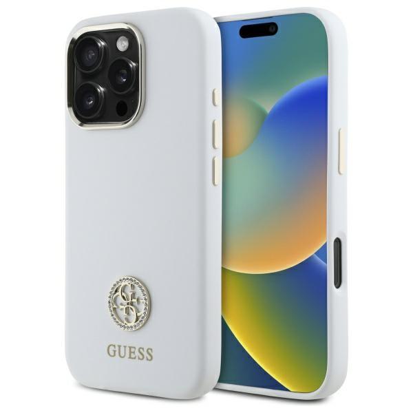 Guess Guhcp16Xm4Dgph Iphone 16 Pro Max   6.9 Biały/White Hardcase Silicone Logo Strass 4G