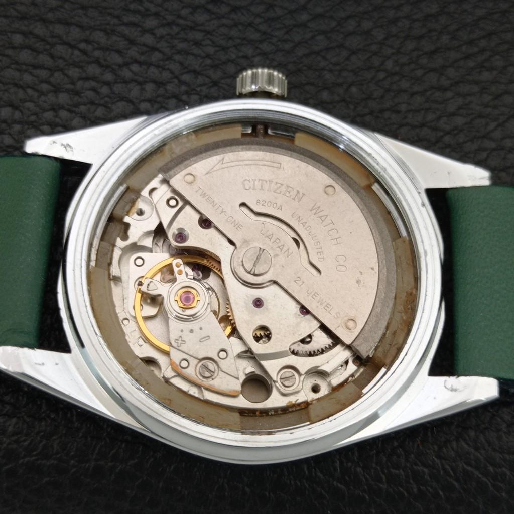 VINTAGE REFURBISHED CITIZEN AUTOMATIC 8200 JAPAN MENS GREEN DIAL WATCH a447163-1